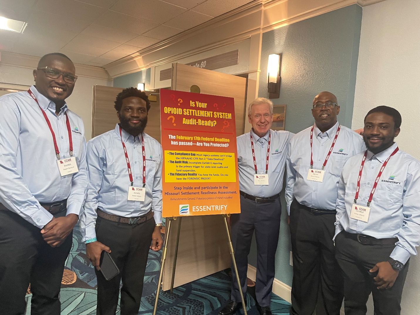 The Essentrify team at a conference